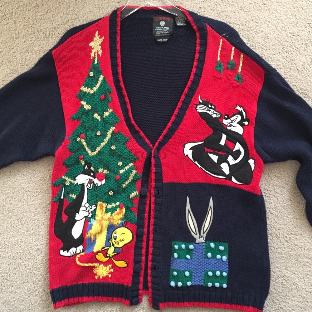 Vintage Loony Tunes Oversized Christmas Sweater